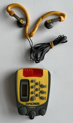 Koss PP257 DBBS AM/FM Portable Radio Yellow/Gray w/ Wired Headphones 25hr