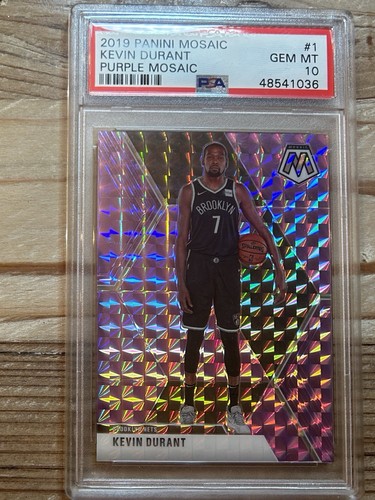 2019 Panini Mosaic Purple Mosaic #1 Kevin Durant 7/49 PSA 10 Jersey # Match!