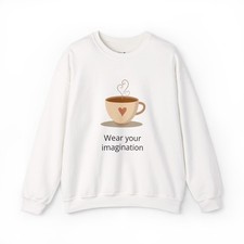 Cute Heart Coffee Cup Sweatshirt  Heart Coffee Illustration Sweatshirt