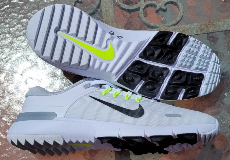 Nike Free G NN Shoes White Volt Black Golf Shoes Men's 10.5 Wide