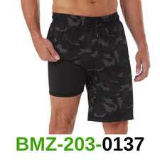 BRISIRA Mens Swim Trunks 9 Inch Bathing Suit Compression Boxer Brief Liner, 28