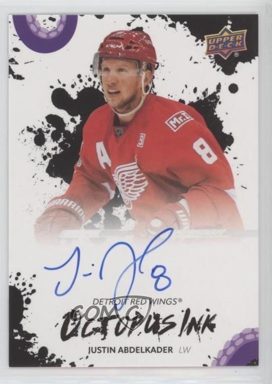 2025 Detroit Red Wings Centennial Octopus Ink Justin Abdelkader #OI-JA Auto 0c3