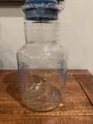 Vintage Pyrex Cornflower Country Blue Glass Juice 2 Qt Carafe W/ Lid