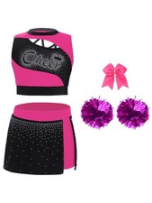 Girls Outfits Celebration Cheerleading Dancewear Cheer Leader Uniform Set Show