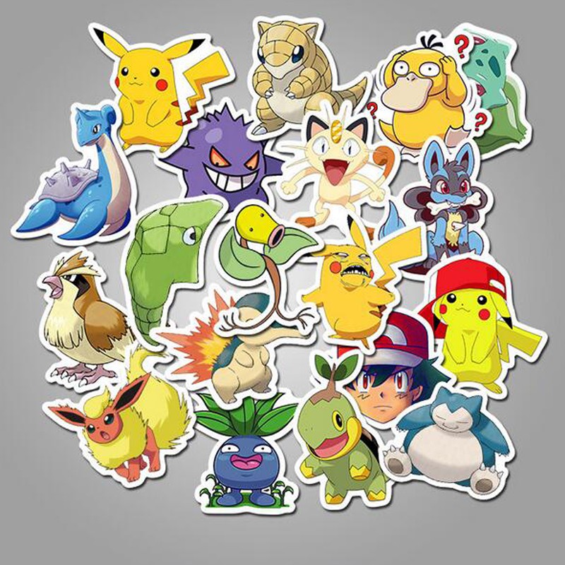 100Pcs POKEMON PIKACHU WALL STICKER Pocket Monster Kids Room Game Vinyl Decals 4