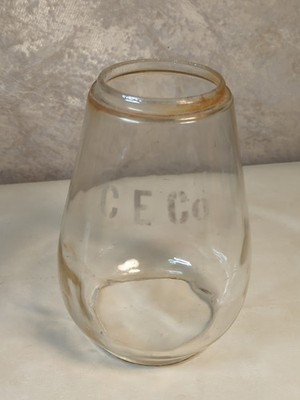 Antique CE Co Colorado Railroad Oil Lantern Glass Globe Chips Replacement 