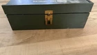 GI JOE Vintage Military green wooden footlocker storage box plus accessories