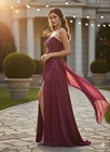 COAST Burgundy Plum Ball Dress Gown UK 12 Long Formal Satin Strapless NEW