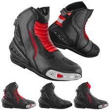 Men's Anti-Slip Motorcycle Leather Boots with Ankle Support - CE Approved Size
