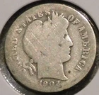 Silver Dime - Barber - 1902-S (Worn + cleaned)