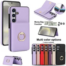 For Samsung Galaxy A16 A55 A35 A14 Magnetic Leather Ring Stand Card Wallet Case