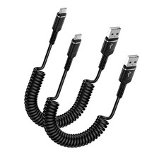 USB C Coiled Car Charger Cable for iPhone 17 Pro Max 16 Plus 15 Fast Charging