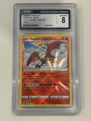 CGC 8 Radiant Charizard $1 Start  Pokemon