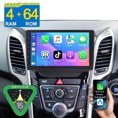 4+64GB Radio Carplay Für Hyundai i30 2012-2016 Android 15 Autoradio BT GPS Navi