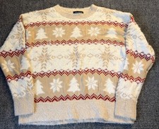 33 Degrees Ugly Christmas Sweater Snowflake Tree Knit Large