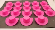 Lot of 18 Mini Western Cowgirl Doll Hot Pink Plastic Hats