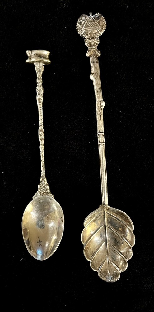 El Salvador 900 Silver Bamboo Stem Flower Spoons - Thumbnail 4