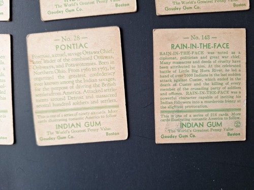 goudey indian gum 6 In Lot 157 42 100 43 28 143 Tecumseh Red Bear American Horse - Picture 18 of 20