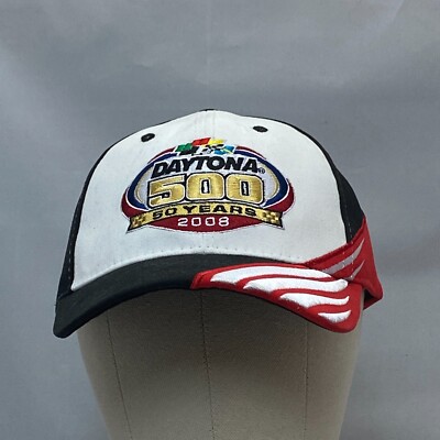 Vintage WINNERS CIRCLE Baseball Hat Men Black 2008 NASCAR DAYTONA 500 / 50 Years