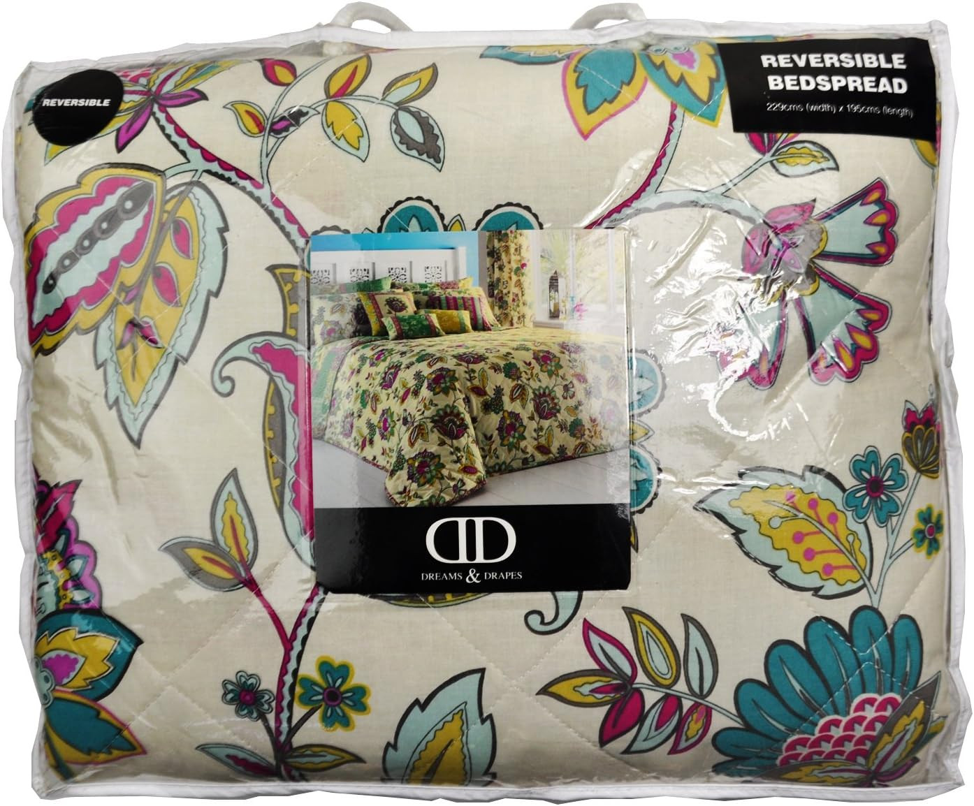 Dreams &  Drapes -  Marinelli -  Easy  Care  Bedspread -  229Cm  X  195Cm |  Tea