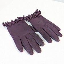 Women's Leather Bow Tech Gloves Purple winter preppy coquette girl travel lined