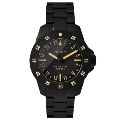 Akerfalk Aventyr 24H Vanta Quarz Stahl Matt Schwarz Saphir Herrenuhr
