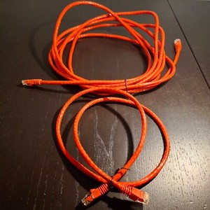 (2) CAT6 Ethernet Cables, 24AWG, UTP: (1) 14 Foot / (1) 3 Foot - Orange