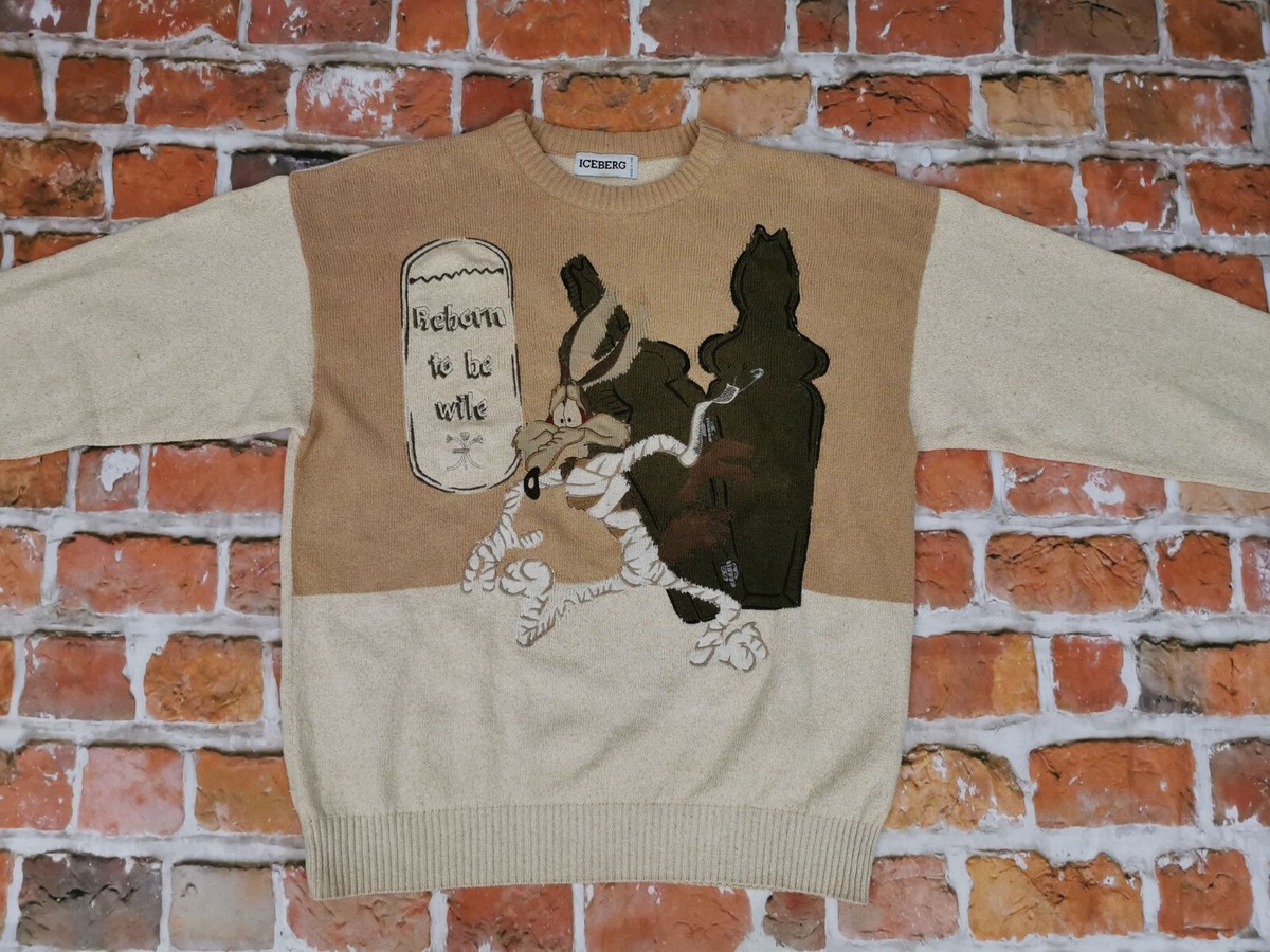Iceberg Vintage Pullover Wile E. Coyote Warner Bros Beige Casual