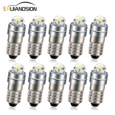 10PCS Ruiandsion Screw Base E5 E5.5 COB LED Tool Mini Light Toy Bulb 9-24V White