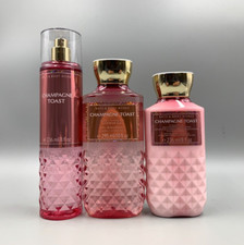 Bath Body Works Champagne Toast Lotion Mist Wash Set Full Size S/3 9005A