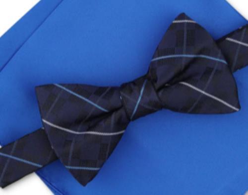 Alfani Mens 2-Piece Bow Tie & Pocket Square Set in Canfield Grid Pattern New 1AFS23-4001