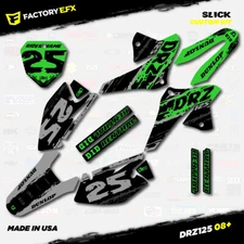 Gray & Green Slick Racing Graphics Kit fits 08-22 Suzuki DRZ125 DRZ 125 Decals