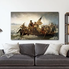 Washington Crossing the Delaware George Washington USA Canvas Wall Art Print