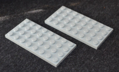 (2) 4x8 Light Gray Standard Base Plate Bricks ~ Lego NEW P arts ~