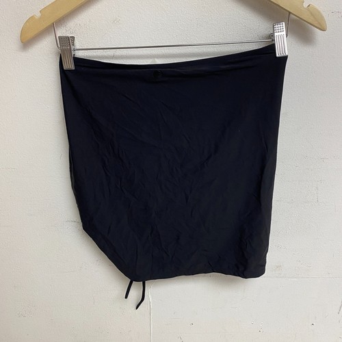 CALIA RUCHED DRAWSTRING High Rise SWIM SKIRT PURE BLACK WSA23506 Brand New! - Picture 2 of 8