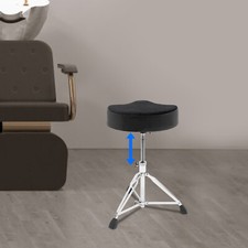 Drum Throne Thick Padded Seat Drummers Stool Guitar Chair w/ Height Adjust Black