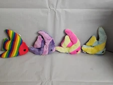 (Lot Of 4) Vintage 6 X 7 Rainbow Fish Plush By America Wego and Dan Brechner