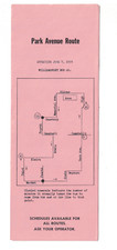 Vintage 1964 Williamsport PA Bus Schedule Route Park Ave. Route