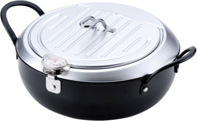 Wahei Freiz TM-9090 Tempura Pot, Imono Koji 24cm, black (black 19-3911tcx) 