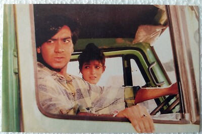 Twinkle Khanna Ajay Devgan Bollywood Schauspieler seltene alte Original Postk...