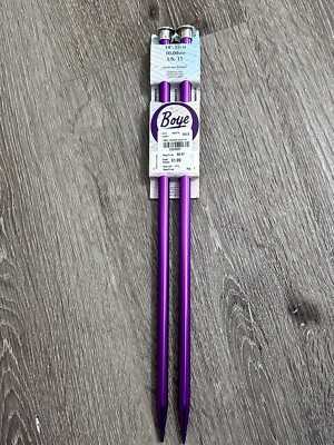 Wright s Boye 10mm 14  Size 15 Aluminum Knitting Needles Metallic Purple New