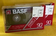 Lot Of 2 New Sealed BASF Ferro Extra I Audio Cassette  90 Minutes Vintage Stock