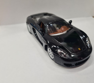 Porsche Carrera Gt Schwarz Kinsmart Spielzeug Auto Modell 1/36 Maßstab Offen