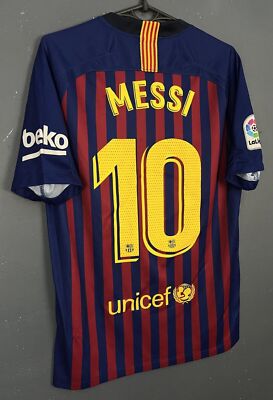 MEN'S FC BARCELONA 2018/2019 LEO MESSI #10 FOOTBALL SOCCER SHIRT