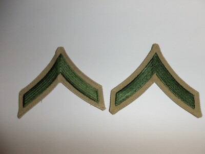 e4281p Vietnam USMC Chevron PFC Private First Class E-2 Rank green tan pair R20B