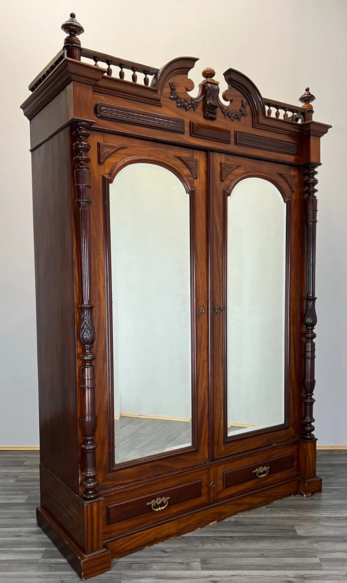 Antique armoire with mirror deals