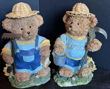 Vintage Lot of 2 Adorable K’s Collection Teddy Bear Working Gardening Figurines