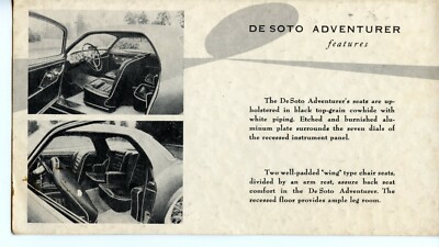 1953 Desoto Adventurer Automobile Concept Car Sales Brochure