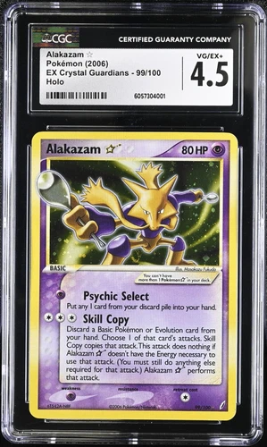 Pokemon Alakazam Gold Star CGC 4.5 Ex Crystal Guardians 99/100 English Nintendo