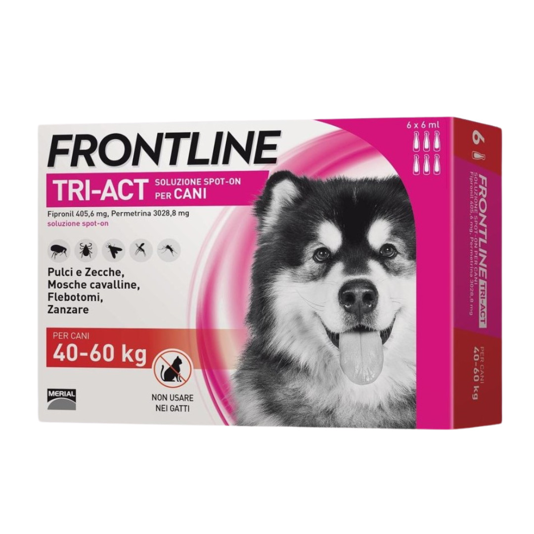 Frontline TRI-ACT XL Cani 40-60kg: 6 Mesi di Libertà all'Aperto